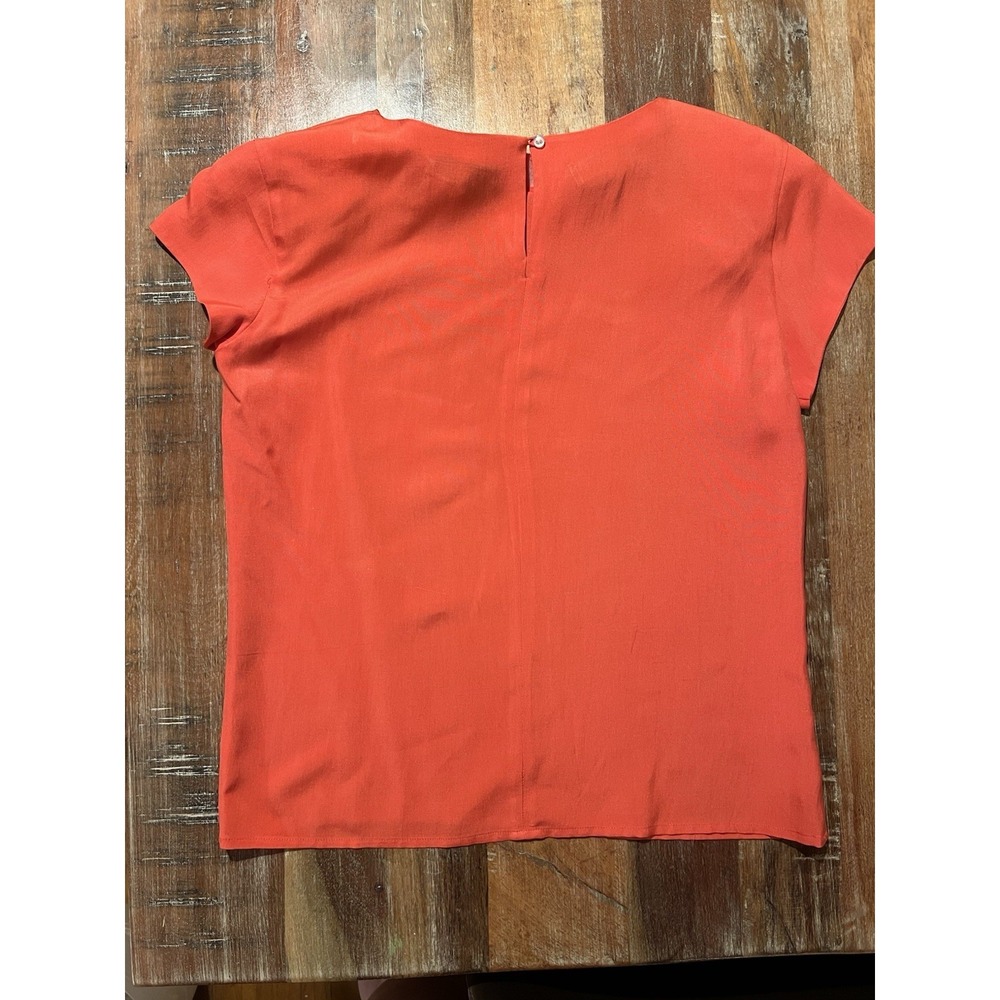 Anne Klein Top 100% Silk Blouse Vintage Petite XS Red *flawed* - Picture 4 of 8